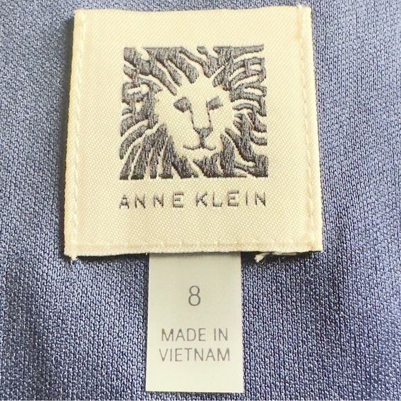 Anne Klein Navy/White Zipper Back Polka Dot Sleeveless Dress US 8 - Picture 3 of 5